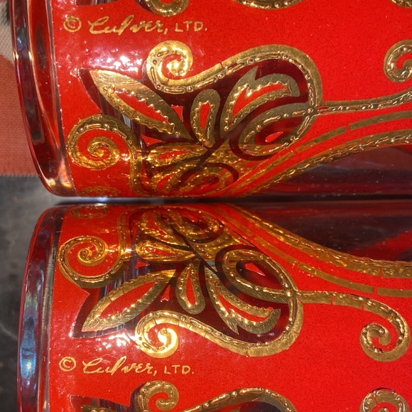 Set of 6 vintage Rare CULVER Ltd. Mid Century GLASSES, Unused - Picture 9 of 9